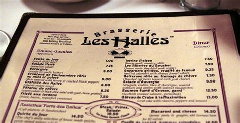 Brasserie Les Halles Menu | The menu from Les Halles | Flickr