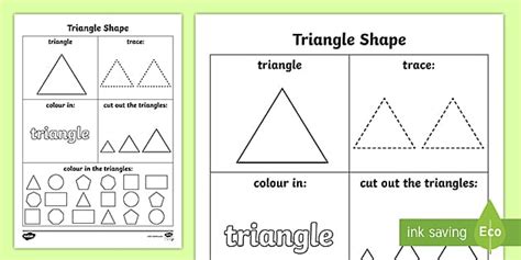 Triangle Template Worksheet - Maths Teaching Resources