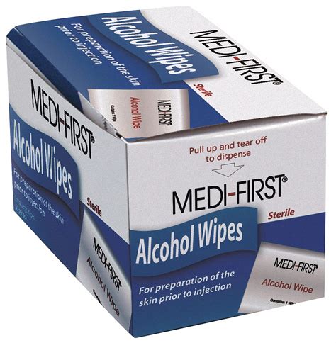 GRAINGER APPROVED Alcohol Pads, Swab, Box, Wrapped Packets, 0.5 oz, PK 50 - 483T55|22150 - Grainger