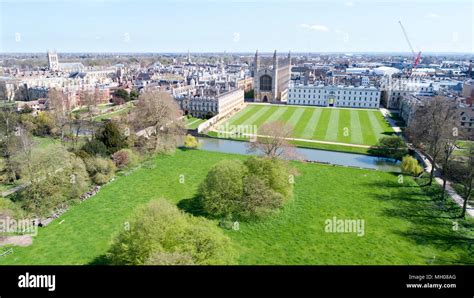 Aerial picture of The Backs and Cambridge University Stock Photo - Alamy