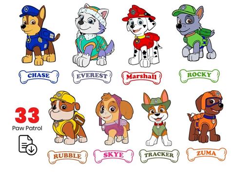 33 Paw Patrol SVG Cut Files | Paw Patrol ClipArt's | Skye, Chase ...