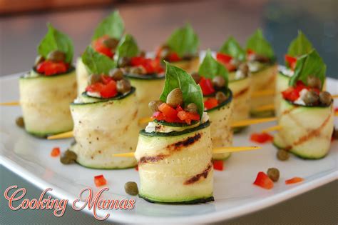 Grilled Zucchini Rolls with Garden Cream Cheese | Cooking Mamas