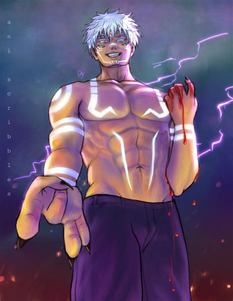 An older piece of Gojo as Sukuna’s Vessel for @verydaras DTIYS on ig! : r/JuJutsuKaisen