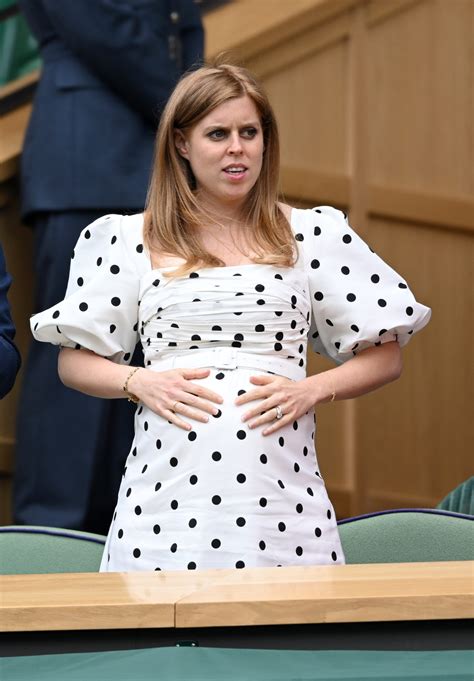 Princess Beatrice debuts baby bump at Wimbledon in polka dot dress