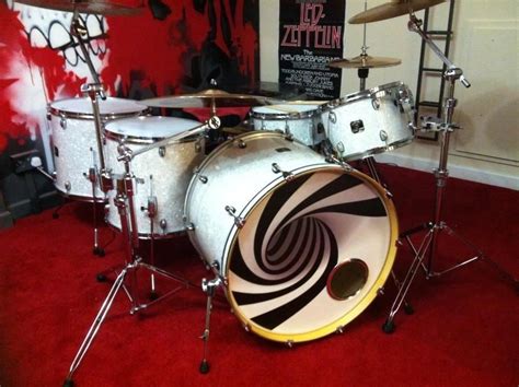 The design on this bass drum makes it look like it spirals into itself ...