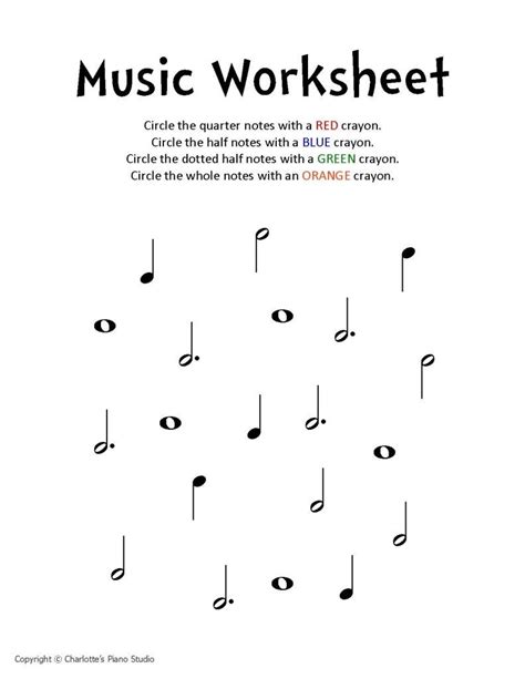 Music Worksheet - Charlottes Piano Studio - Lessons in West Lorne ...