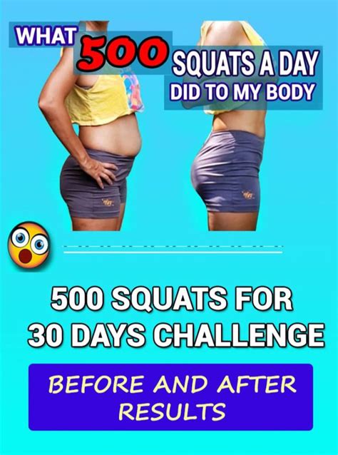 500 Squats for 30 Days|Before and After Results | Squat challenge, 30 ...