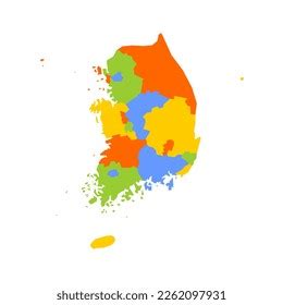 South Korea Political Map Administrative Divisions Stock Vector ...