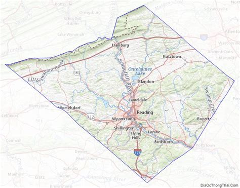 Map of Berks County, Pennsylvania - Địa Ốc Thông Thái