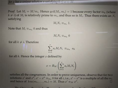 elementary number theory - Problem understanding a version of the Chinese Remainder Theorem ...