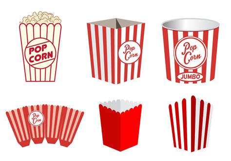 Popcorn Box Vector - Download Free Vector Art, Stock Graphics & Images