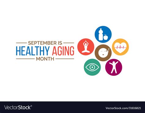 Healthy aging month Royalty Free Vector Image - VectorStock