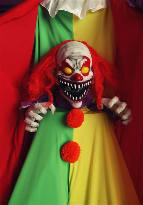 6FT Animated Scary Surprise Evil Clown Prop | Evil Clown Decorations