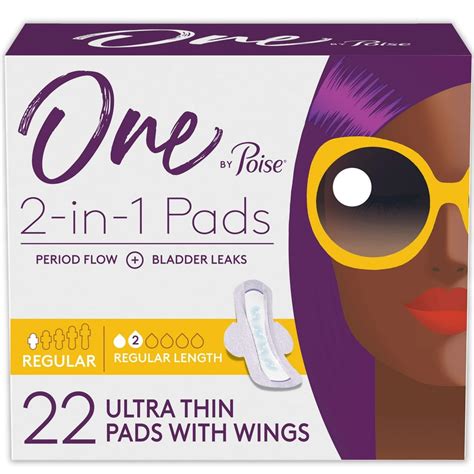 One by Poise Feminine Pads with Wings (2-in-1 Period & Bladder Leakage ...