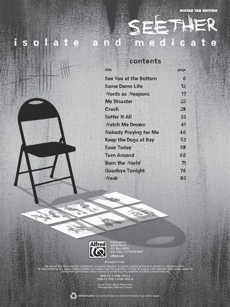 Isolate and Medicate by Seether| J.W. Pepper Sheet Music