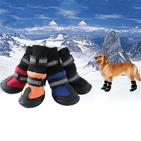 Dog Boots Waterproof Shoes Rugged Anti-Slip Sole Cotton Rain Boots Dog shoes - Walmart.com ...