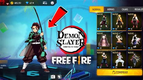 SKINS QUE LLEGARAN DE DEMON SLAYER EN FREE FIRE || FREE FIRE X DEMON SLAYER KIMETSU NO YAIBA ...