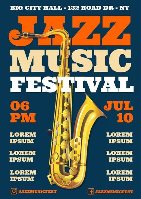 JAZZ FESTIVAL POSTER | Concert posters, Band posters, Concert band