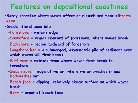 Features on depositional coastlines