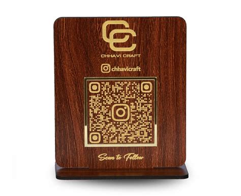 Buy Chhavi Craft Wooden QR Code Sign for business | Personalized Instagram social media sign ...