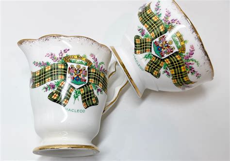 MacLeod Clan Creamer and Sugar Bowl, Clan MacLeod Tartan, Royal ...