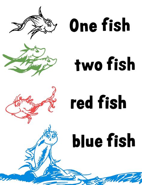 Dr Seuss One Fish Two Fish Red Fish Blue Fish | One fish two fish, Red fish blue fish, One fish