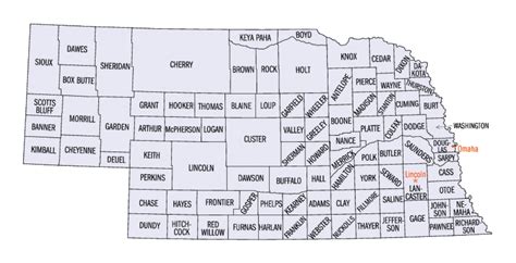 Nebraska County Map