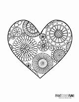 Easy Abstract Heart Coloring Pages sketch template