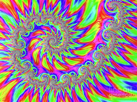 Fascinating Rainbow Spiral Digital Art by Elisabeth Lucas