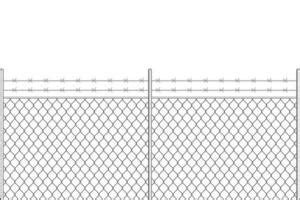 Premium Vector Chain Link Fence With Barbed Wire, Black Seamless Silhouette On White | atelier ...