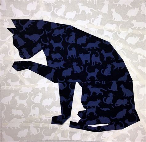 Silhouette Cat #1 10" (25cm) paper pieced pattern quiltartdesigns ...