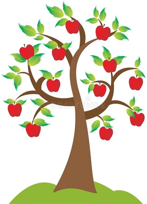 Apple Tree vector illustration | Apple tree, Apple tree drawing, Tree art