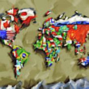 World Map Flags 2 Digital Art by Bekim M - Fine Art America