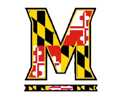 Maryland M logo with the Maryland state flag inside | American flag ...