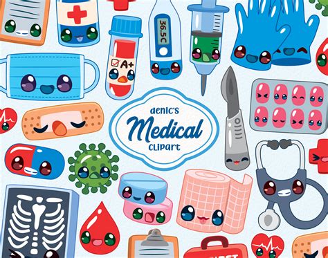 Medical Clipart, Cute Medical Vector, Hospitalization, Body Check ...