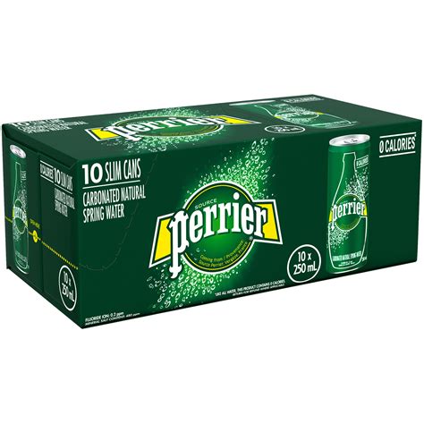 Perrier Sparkling Water, Slim Cans, 250 mL, 10/PK | Grand & Toy