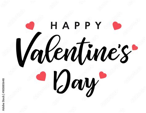 Lettering Happy Valentines Day banner black. Valentines Day greeting ...