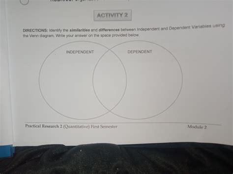 Identify the similarities and differences between independent and dependent variables using the ...