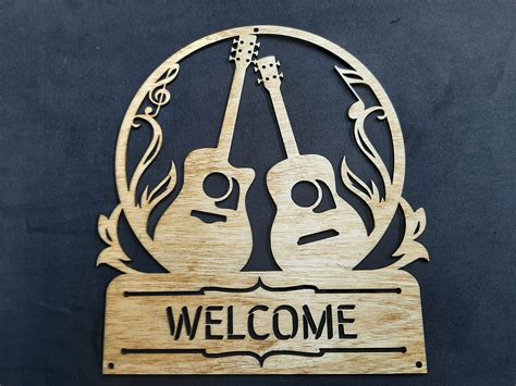 Welcome Sign With Guitar Graphic Digital Download. Svg, Dfx, Pdf, Ai ...