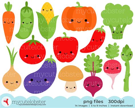 Cute Cartoon Vegetables