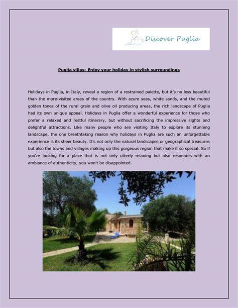 Puglia villas by discoverpuglia123 - Issuu