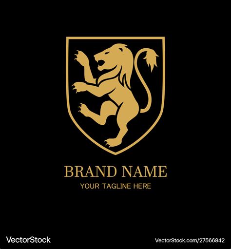 Royal lion logo design template Royalty Free Vector Image