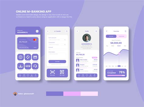 User Interface Mobile Banking App by Bonar Muhzachri on Dribbble