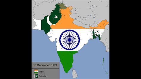 The Indo - Pakistani War of 1971 with Flags: Every Day - YouTube