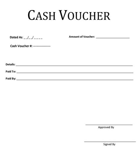 Cash Voucher Template | Money management advice, Templates, Save