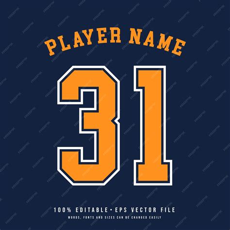 Premium Vector | Jersey number basketball team name printable text effect editable vector 31 ...