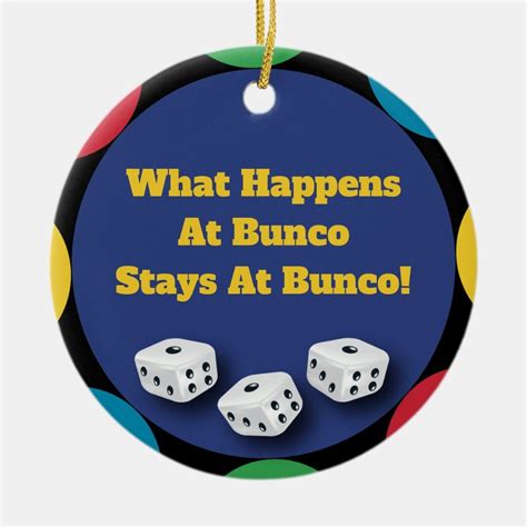 Funny Bunco Dice Game Holiday Gift Ceramic Ornament | Zazzle | Bunco gifts, Bunco, Bunco dice