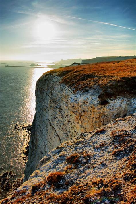 Sunset At The White Cliffs Of Dover In Kent Stock Image - Image of destination, geology: 92586167