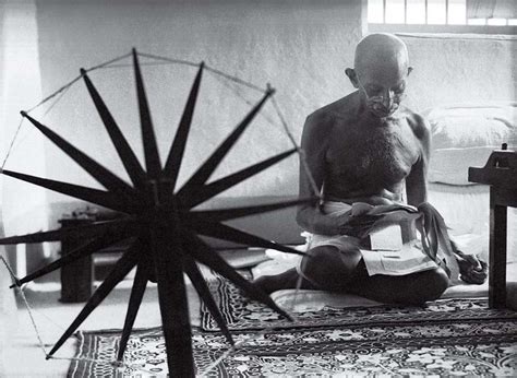 Gandhi and the Spinning Wheel, Margaret Bourke-White, 1946