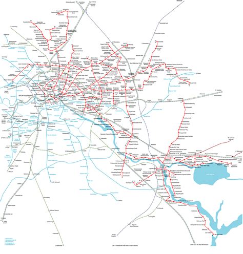 Carte des itinéraires de tram Berlin | Carte typographique du réseau des tramways de Berlin ...